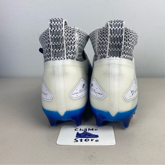 Nike Alpha Menace Elite 3 White Blue Football Cleats CT6648-101 Men's Size - Picture 4 of 11